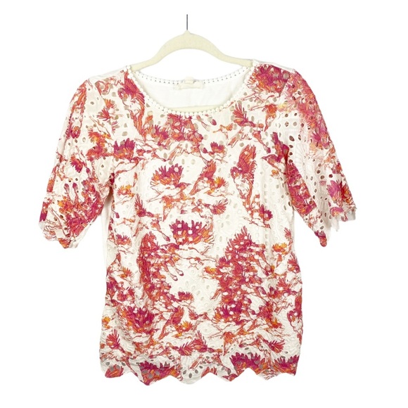 Anthropologie Porridge Arber Floral Eyelet Blouse - Picture 1 of 5